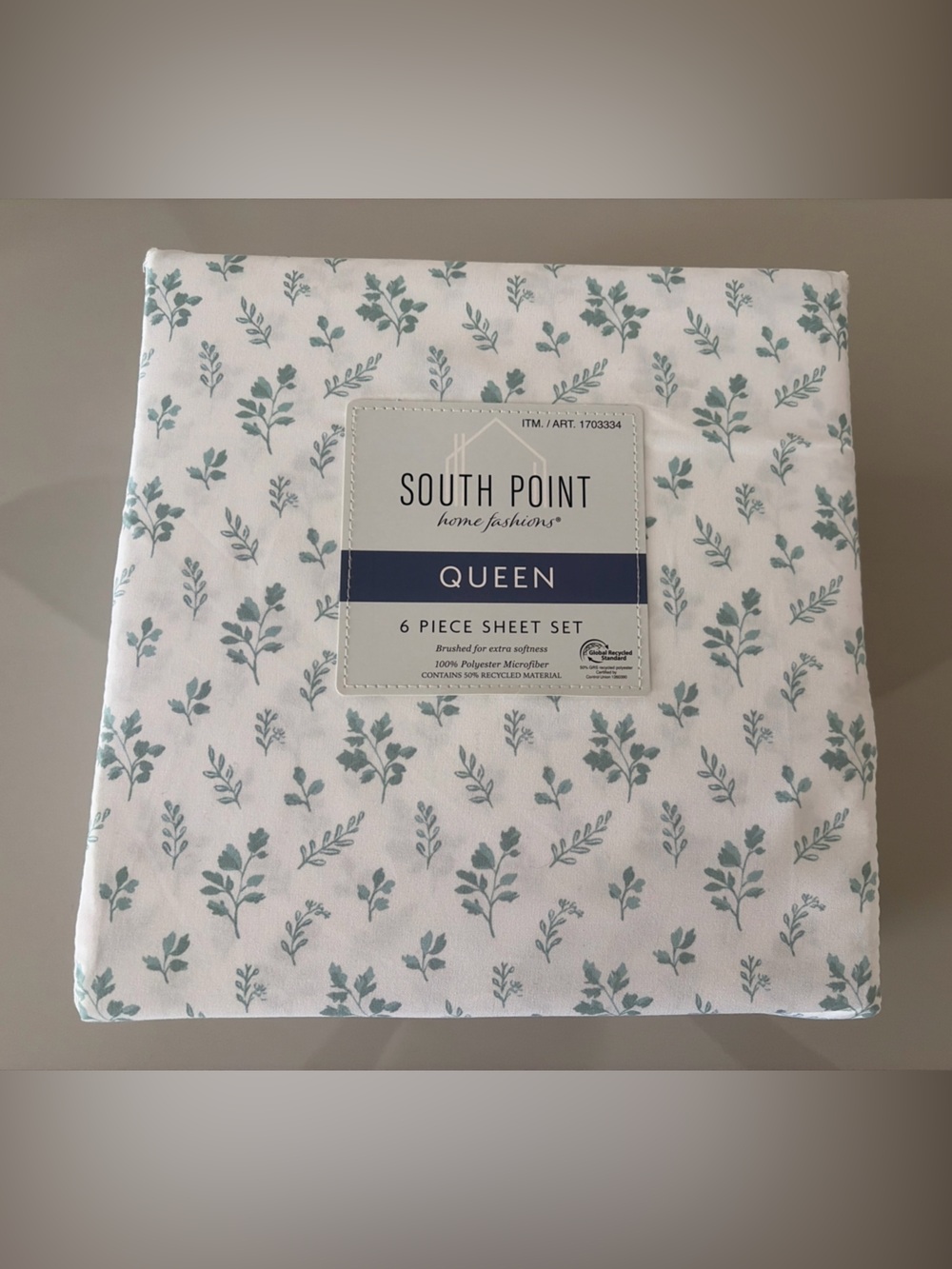 New South Point Home Fashions Microfiber 6 piece Sheet Set Queen White / Green